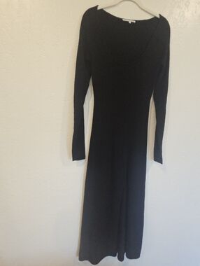 Reformation Jennita Women's Cashmere Maxi Sweater Dress Black Size Extra Small .